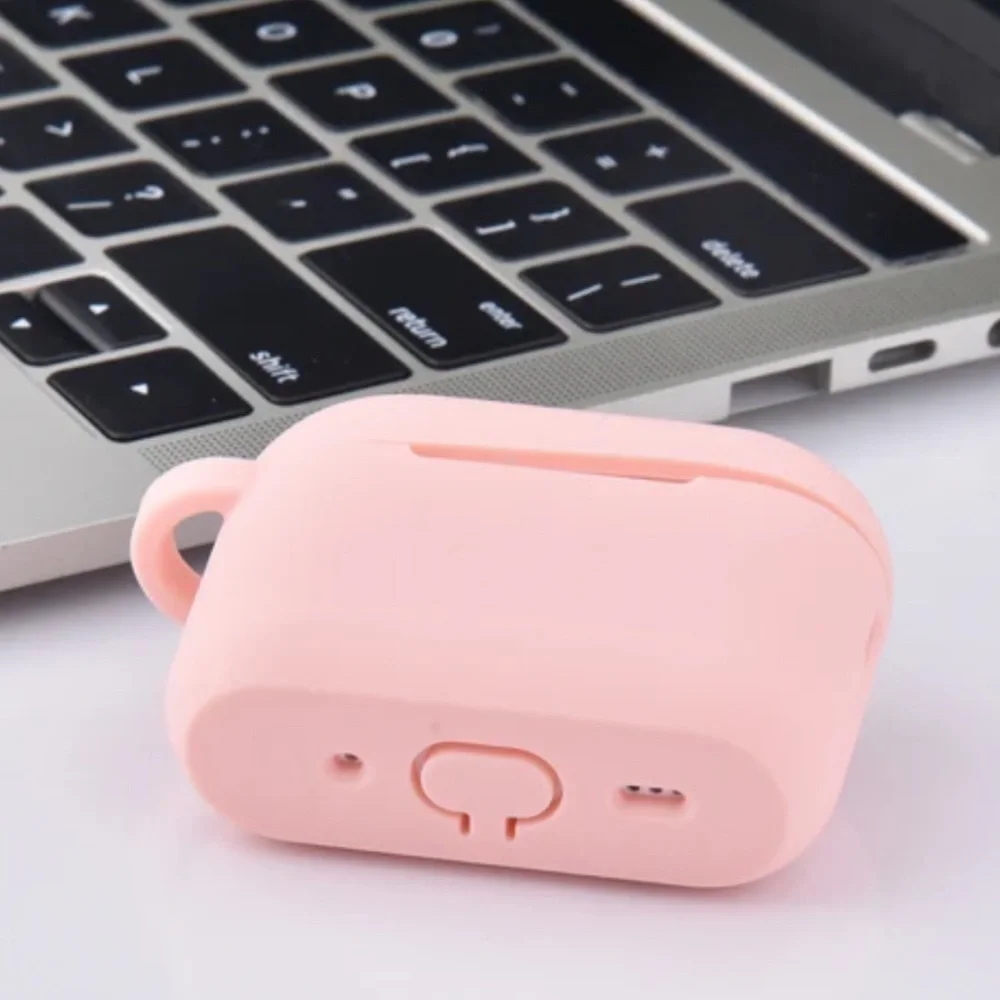 Apple AirPods Pro 2 Silicone Case with Bling Heart and Fur Pom- Pink